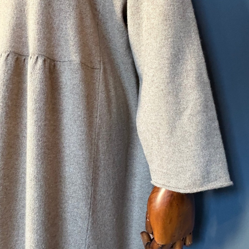 NEW Eskandar 100% Cashmere Bateau Tunic Dress | Size 0 (S–M) | Oatmeal - Picture 8 of 13